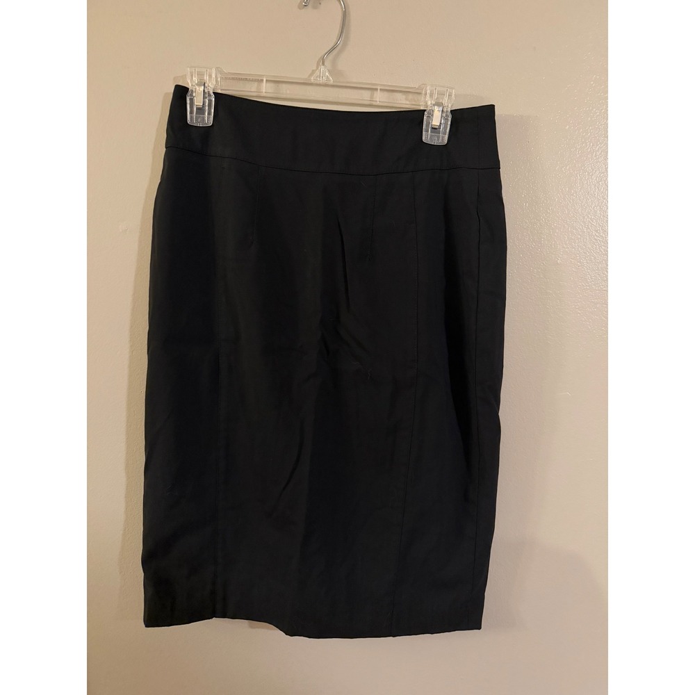 Burberry London‎ Black Tailored Pencil Skirt Size 6 Made in Portugal Zip Back
